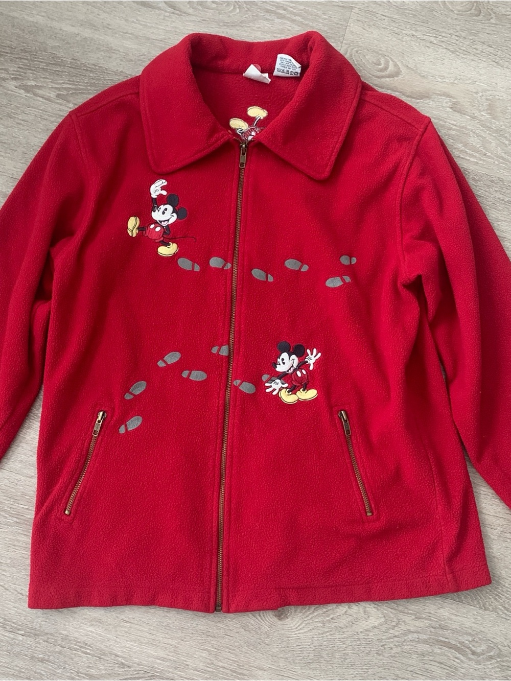 Disney Red Fleece Jacket Mickey Size M